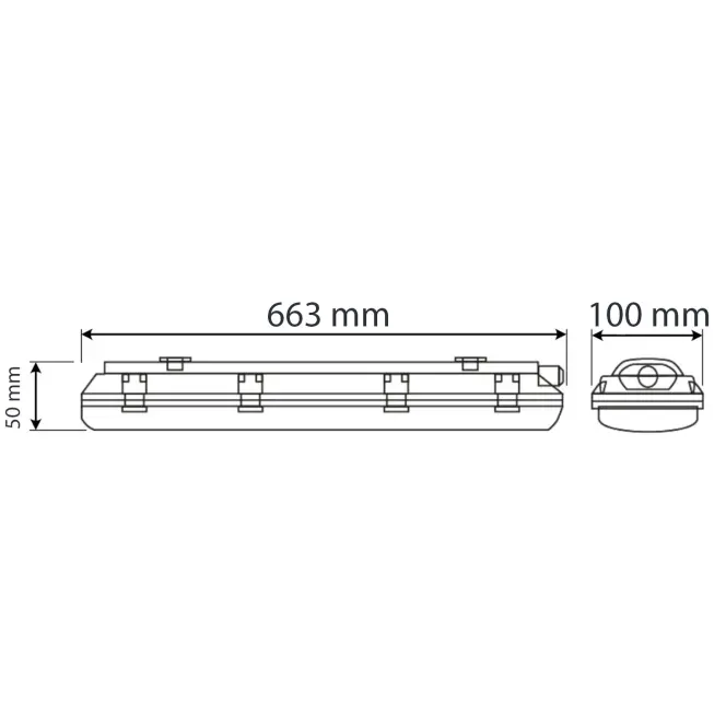 Hermetické svietidlo Lumiled T8  do LED 2x60 cm,12