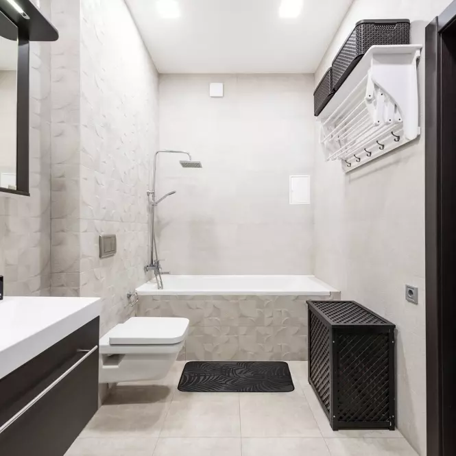 Kúpeľňový koberček Loft čierny,3