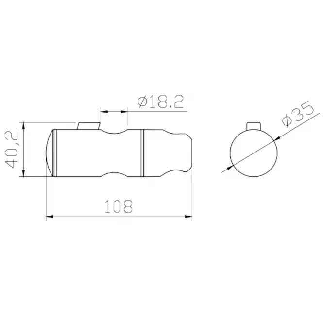 Posuvný držiak na sprchovú hlavicu 18mm,3