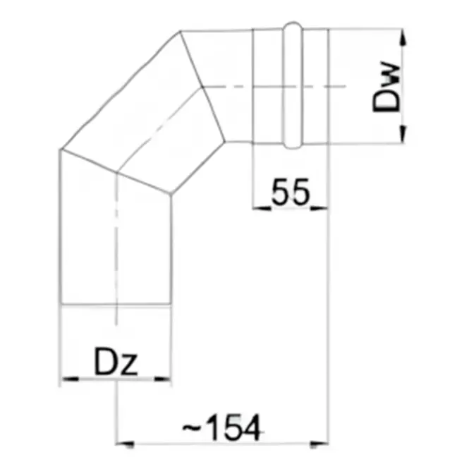 Kolano pevné KS80/90 SPNP05,2