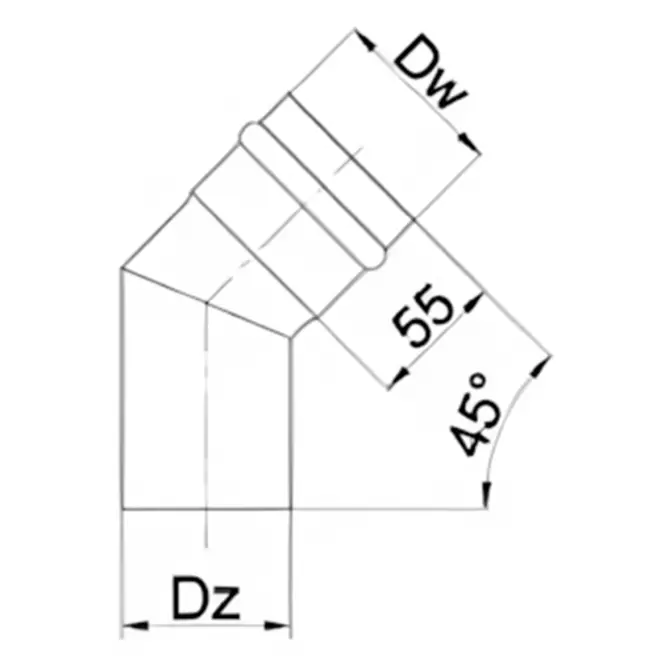 Kolano pevné KS80/45 SPNP06