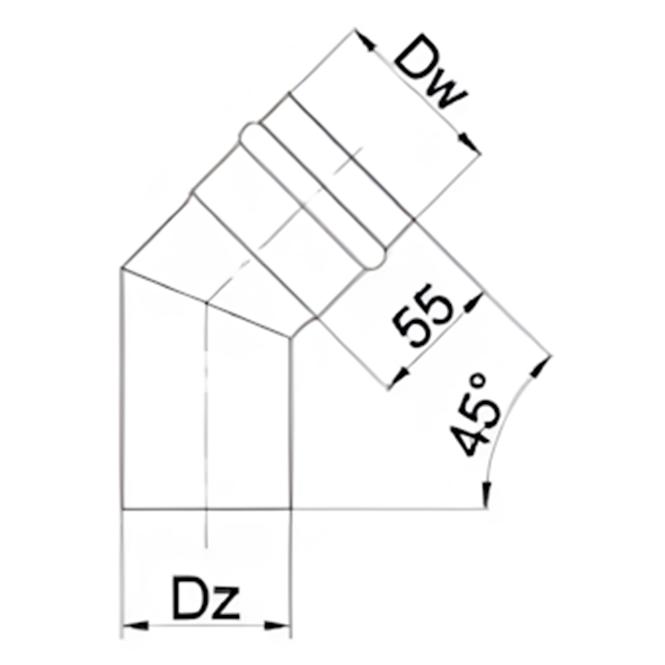 Kolano pevné KS80/45 SPNP06