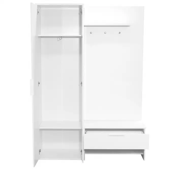 Predsieňový Nábytok Milo 140 biela/zrkadlo,3