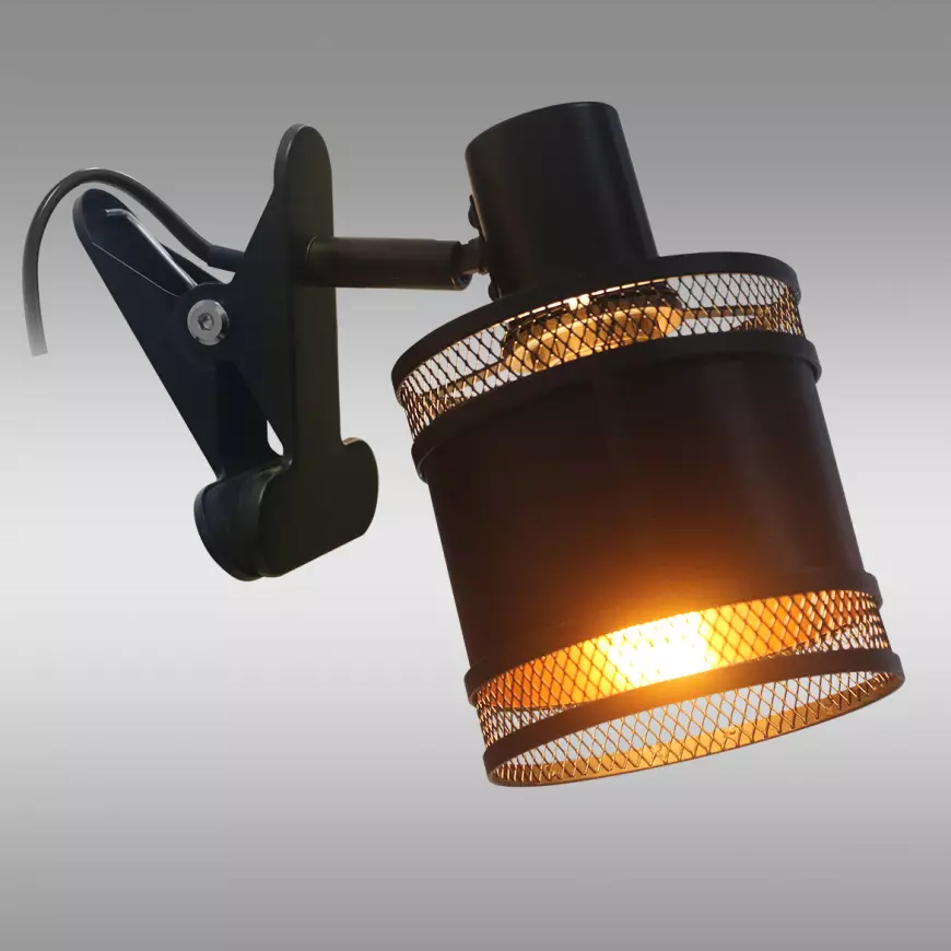 Lampa s klipom METALOPIK 49032 čierna/zlatá K1
