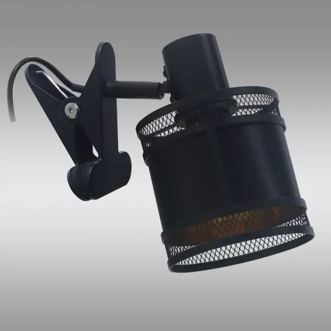 Lampa s klipom METALOPIK 49032 čierna/zlatá K1,2