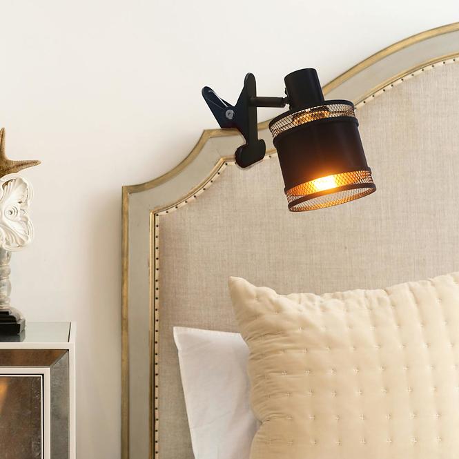 Lampa s klipom METALOPIK 49032 čierna/zlatá K1