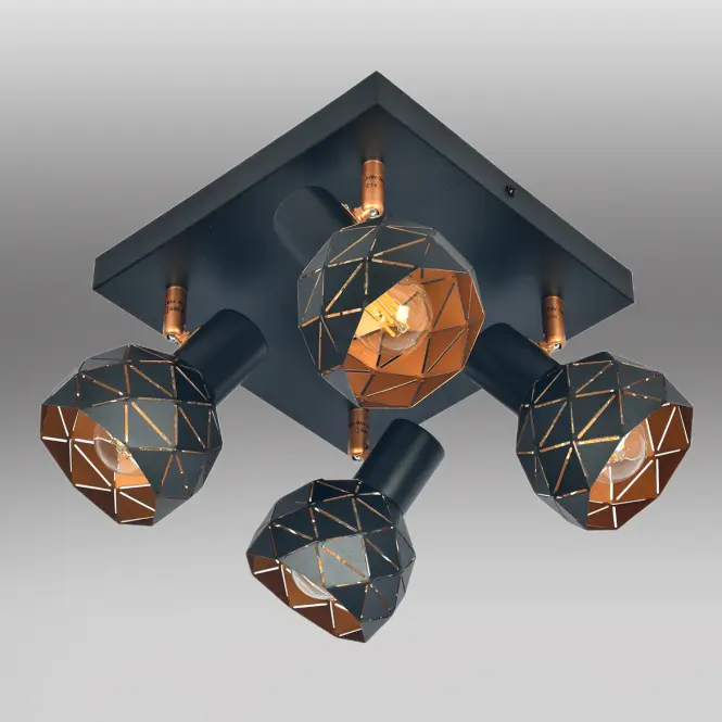 Stropné bodové svietidlo Puzzle 4 AS-PUE144B black LS4