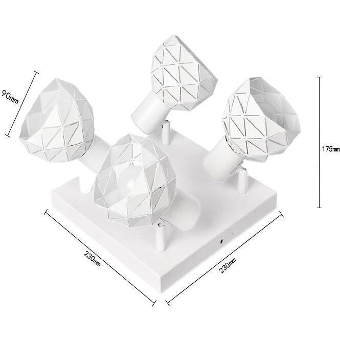 Stropné bodové svietidlo Puzzle 4 AS-PUE144W white LS4,2