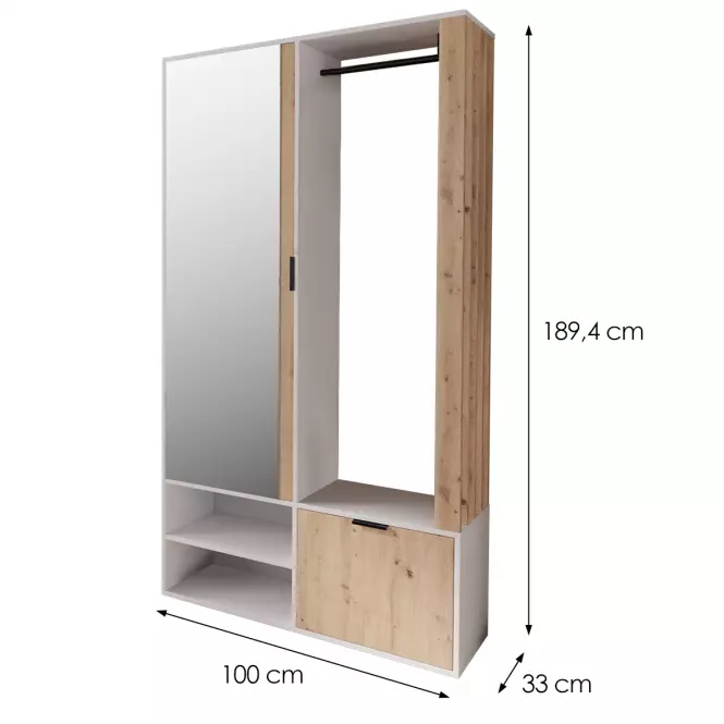 Predsieňový Nábytok Milo artisan/biela,3