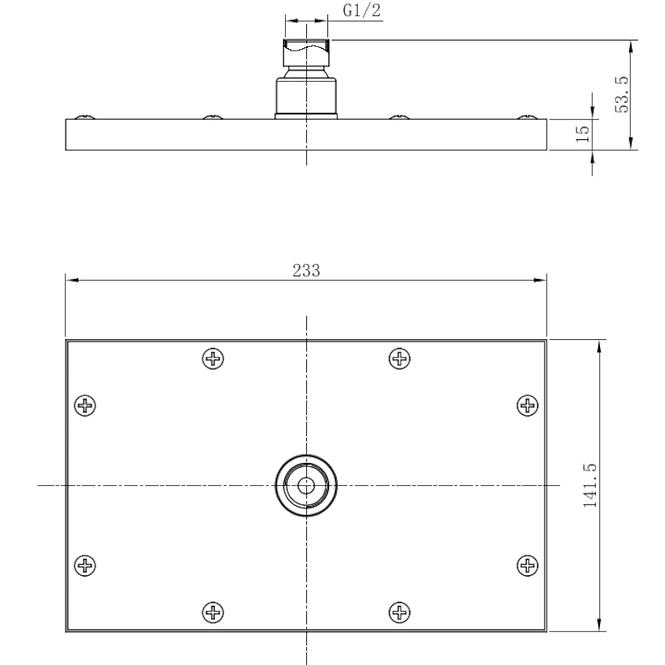 Hlavová sprcha Urania   245x145 mm