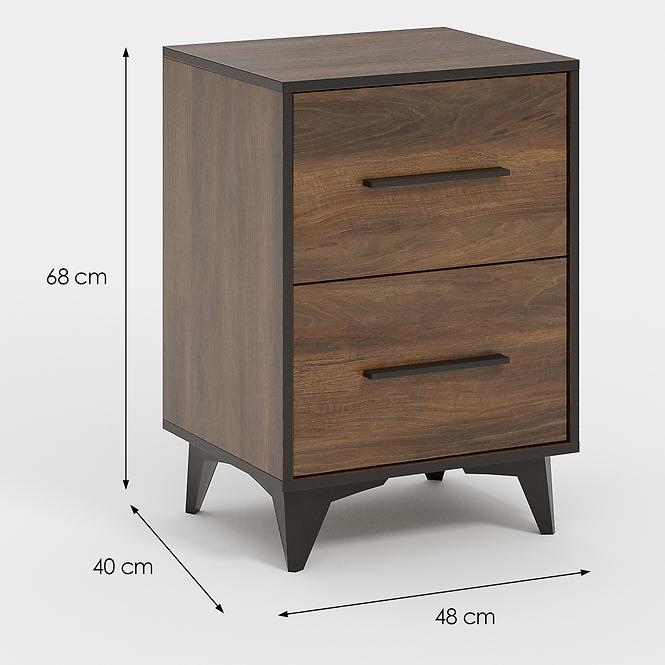 Nočný stolík Frida II SN shirin walnut