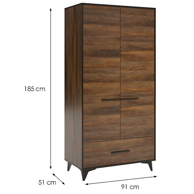 Skriňa Frida II S2D1S shirin walnut