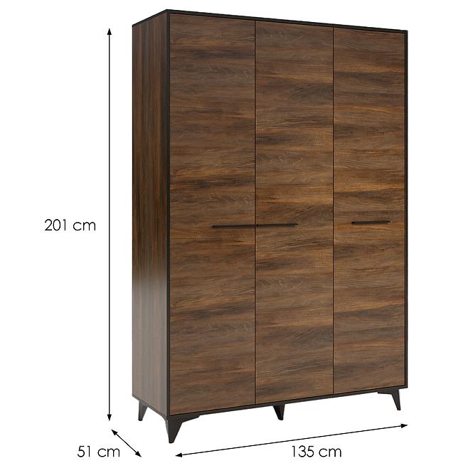 Skriňa Frida II S3D shirin walnut