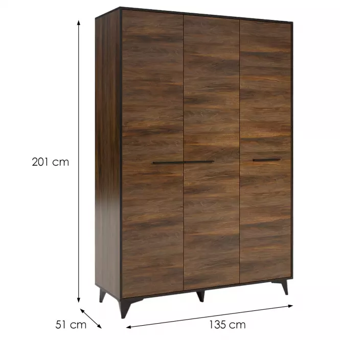 Skriňa Frida II S3D shirin walnut,2