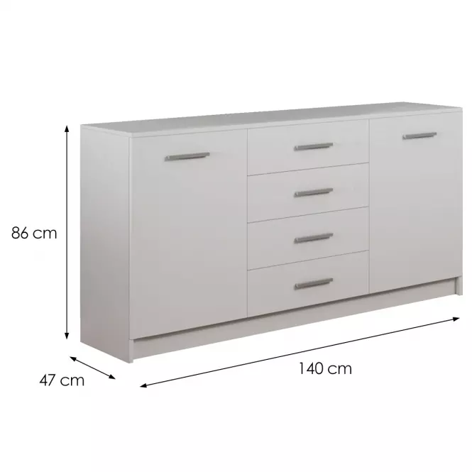 Komoda DUO 2D4S biela