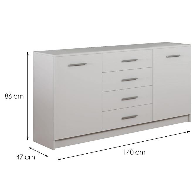 Komoda DUO 2D4S biela