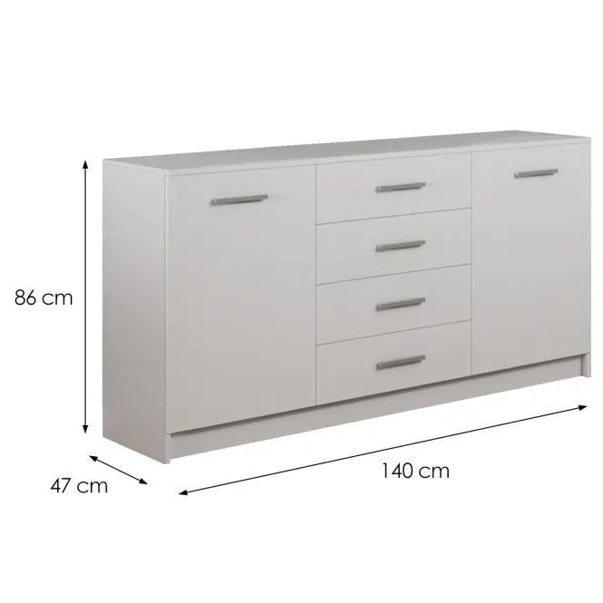 Komoda DUO 2D4S biela,2