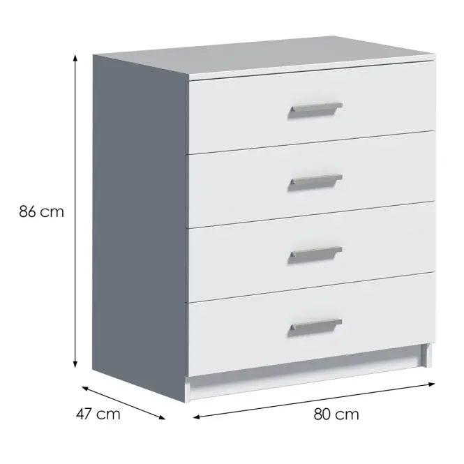 Komoda DUO 4S biela,2