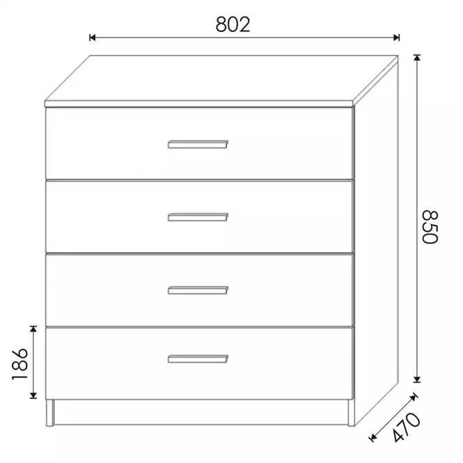 Komoda DUO 4S biela