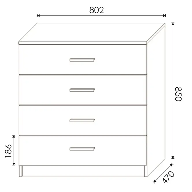 Komoda DUO 4S biela,3