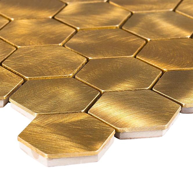 Obklad mozaika Gold hexagon 30/30/0,8
