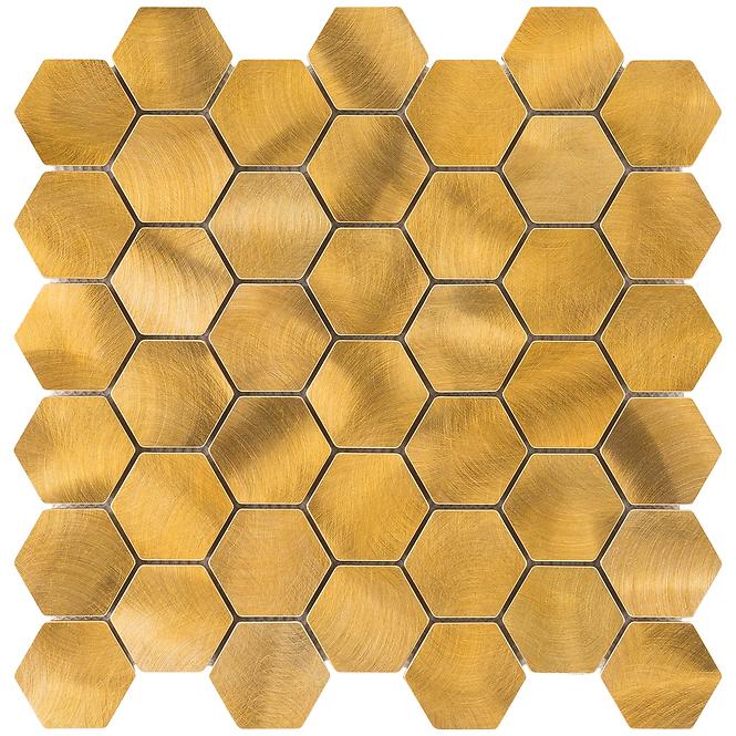 Obklad mozaika Gold hexagon 30/30/0,8