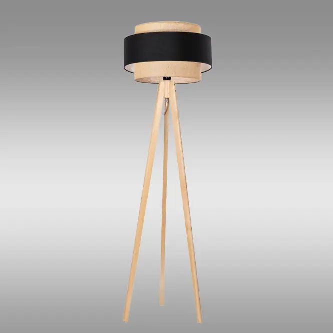 Stojacia lampa S-SOSNA AB-TRIO JUTE/BLACK LP1