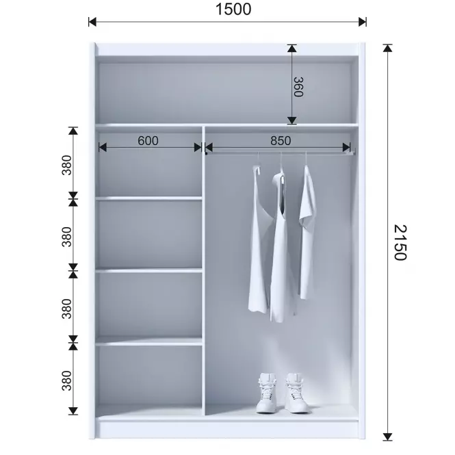 Skriňa Ladder 150 čierna/lamely dub craft
