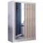 Skriňa s posuvnými dverami Ladder 150 cm so zrkadlom - biela/dub craft, lamely, dvojdverová