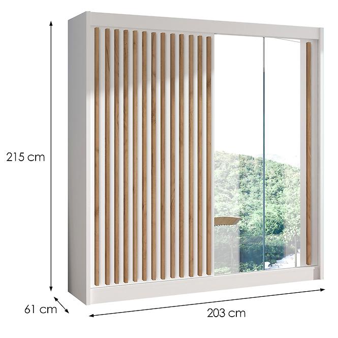 Skriňa Ladder 203 biela/lamely dub craft