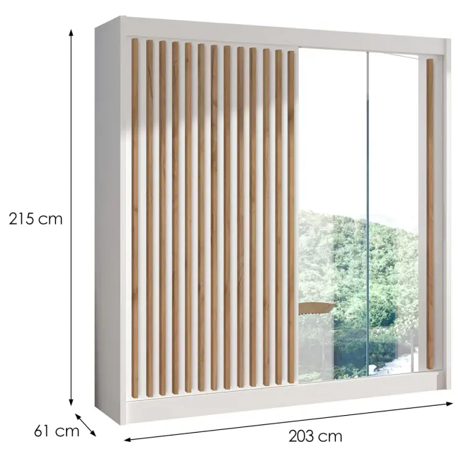 Skriňa Ladder 203 biela/lamely dub craft,2