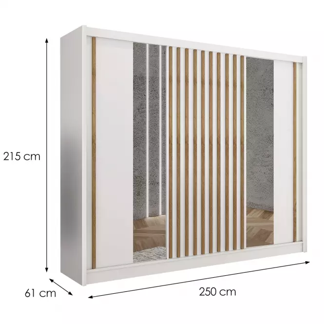 Skriňa Ladder 250 biela/lamely dub craft