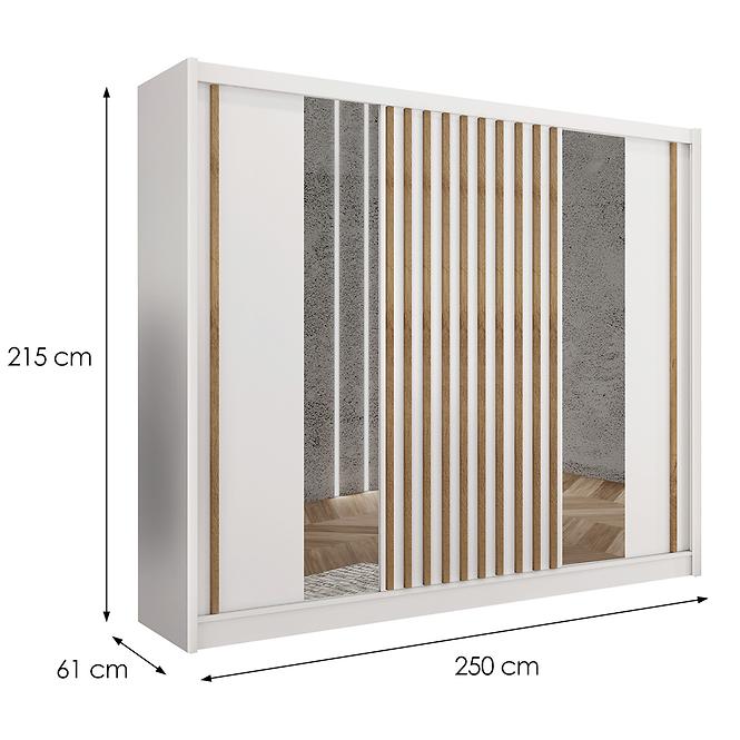 Skriňa Ladder 250 biela/lamely dub craft