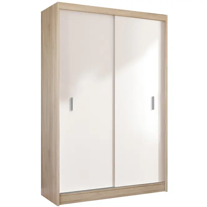 Skriňa s posuvnými dverami Pop 150 cm – biela/sonoma, dvojdverová