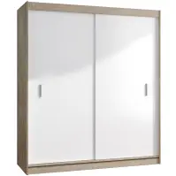 Skriňa s posuvnými dverami Pop 180 cm – biela/sonoma, dvojdverová