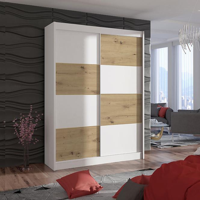 Skriňa DUO 150 biela/artisan