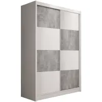 Skriňa s posuvnými dverami Duo 150 cm - biela/betón, dvojdverová