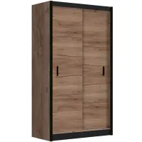 Skriňa s posuvnými dverami Multi 120 cm - craft/čierna, dvojdverová