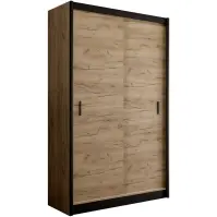 Skriňa s posuvnými dverami Multi 150 cm - craft/čierna, dvojdverová