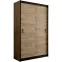 Skriňa s posuvnými dverami Multi 150 cm - craft/čierna, dvojdverová