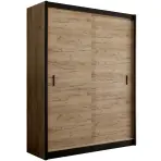 Skriňa s posuvnými dverami Multi 180 cm - craft/čierna, dvojdverová