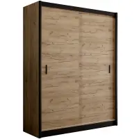 Skriňa s posuvnými dverami Multi 180 cm - craft/čierna, dvojdverová