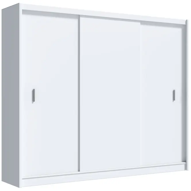 Skriňa s posuvnými dverami Multi 250 cm - biela, trojdverová
