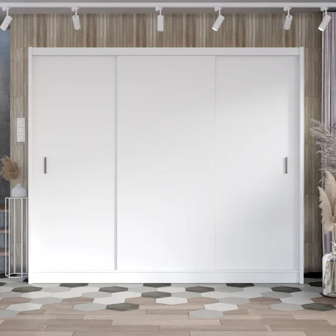 Skriňa s posuvnými dverami Multi 250 cm - biela, trojdverová