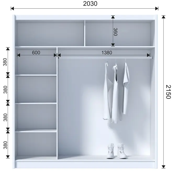 Skriňa s posuvnými dverami Madryt 203 cm so zrkadlom - wotan, dvojdverová