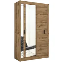 Skriňa s posuvnými dverami Solo 120 cm so zrkadlom – wotan, dvojdverová