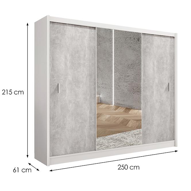 Skriňa Stone 250 biela/betón