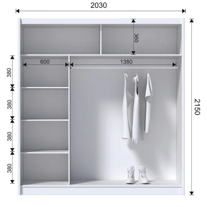 Skriňa s posuvnými dverami Craft 203 cm so zrkadlom - dub craft, dvojdverová