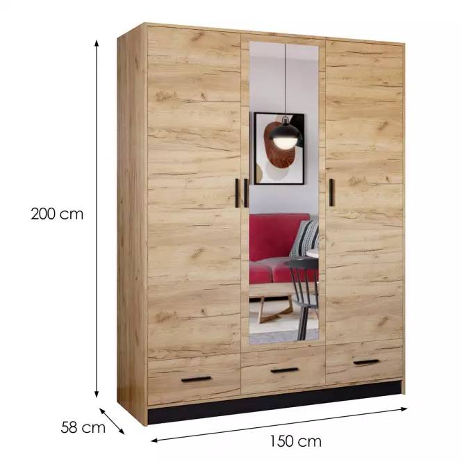 Skriňa Sophie 150 craft/čierna