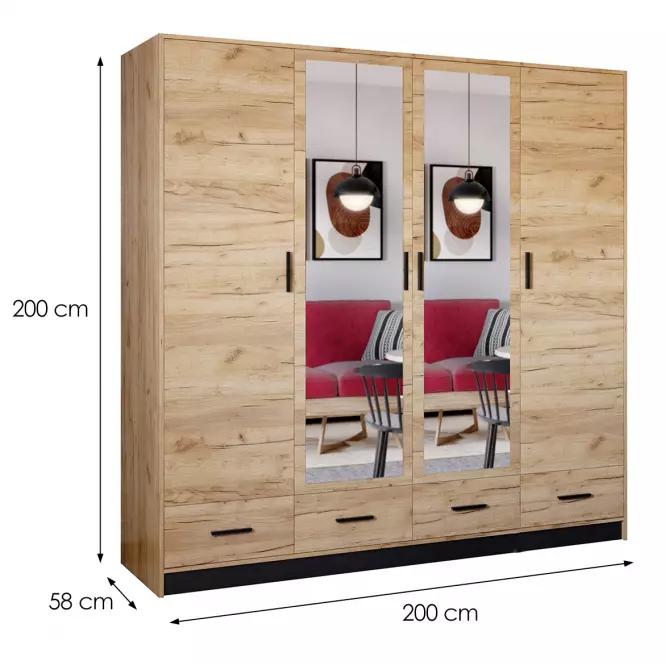Skriňa Sophie 200 craft/čierna